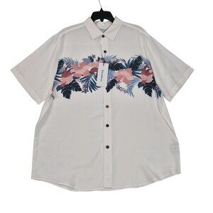 Caribbean Men's Shirt Size XL Short Sleeve Tropical Floral Lightweight (62)